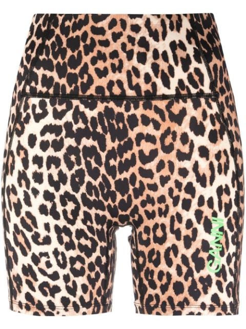 GANNI leopard-print cycling shorts