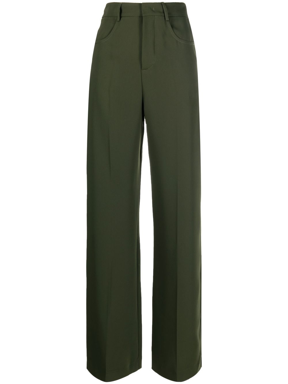 Shop Blanca Vita Straight-leg Cut Trousers In Grün