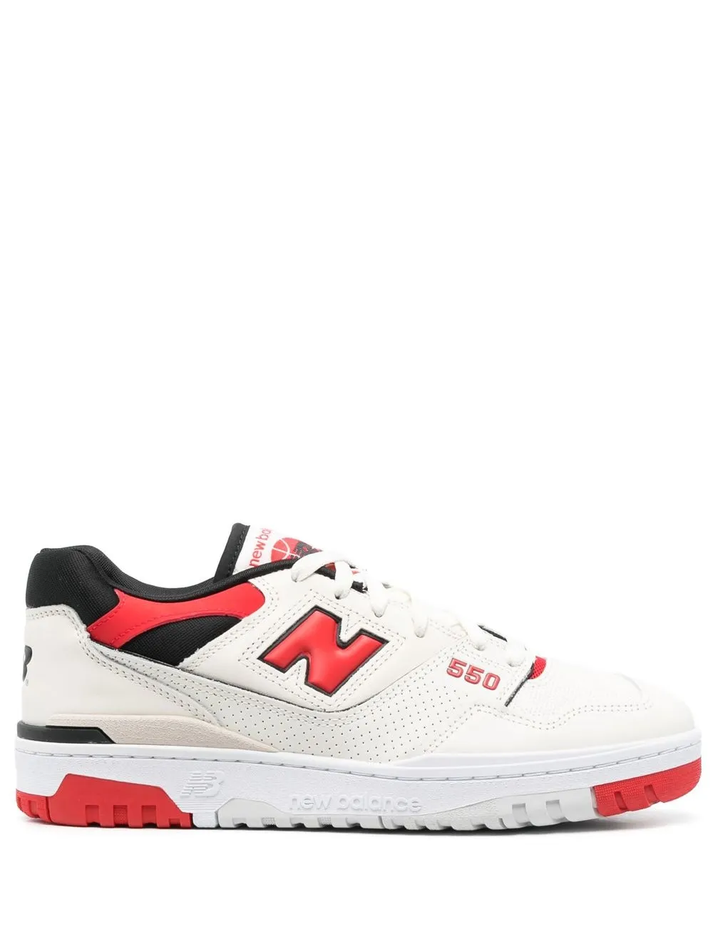 New Balance Premium Leather Sneakers Round Toe In White