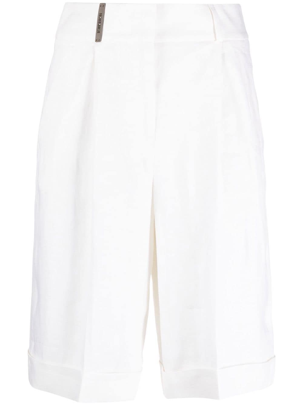 PESERICO PRESSED-CREASE LINEN SHORTS