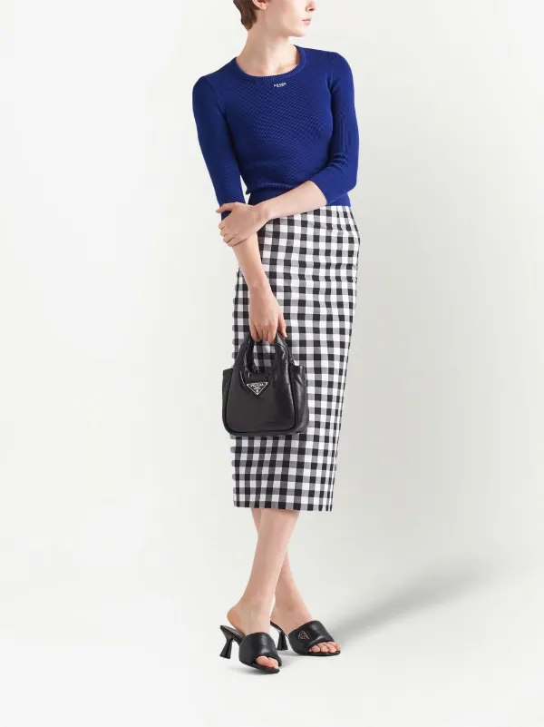 Prada gingham-check Pencil Skirt - Farfetch