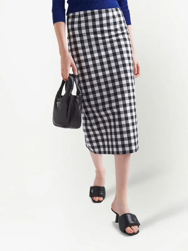 Prada gingham-check Pencil Skirt - Farfetch