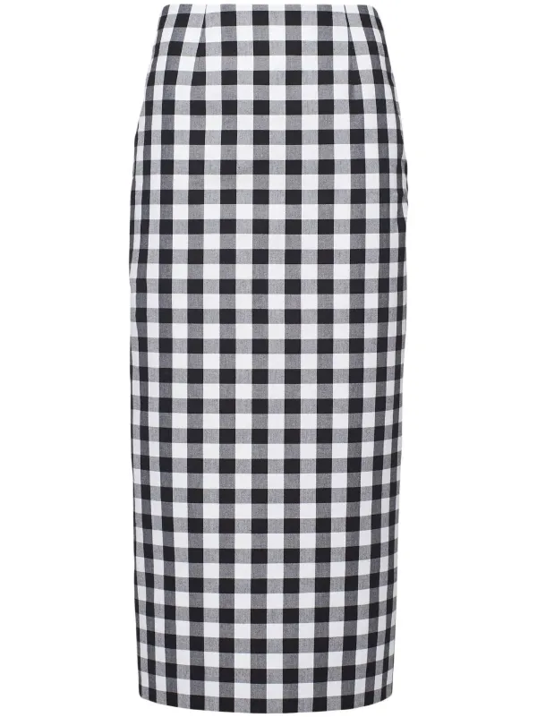 Prada gingham-check Pencil Skirt - Farfetch