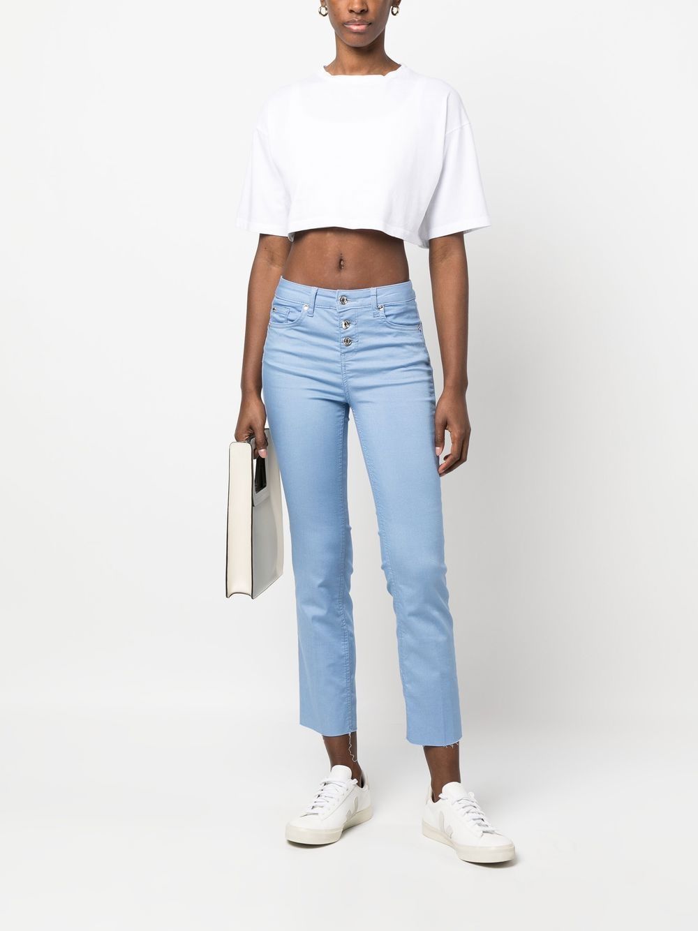 LIU JO Jeans met gerafelde afwerking - Blauw