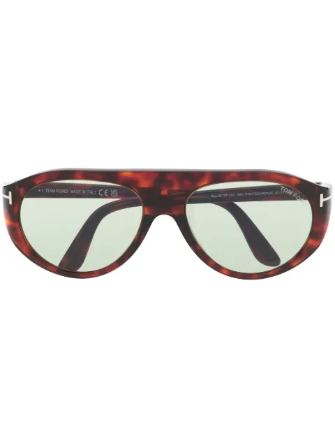 TOM FORD Eyewear نظارة شمس بإطار بايلوت وتأثير صدف السلحفاة
