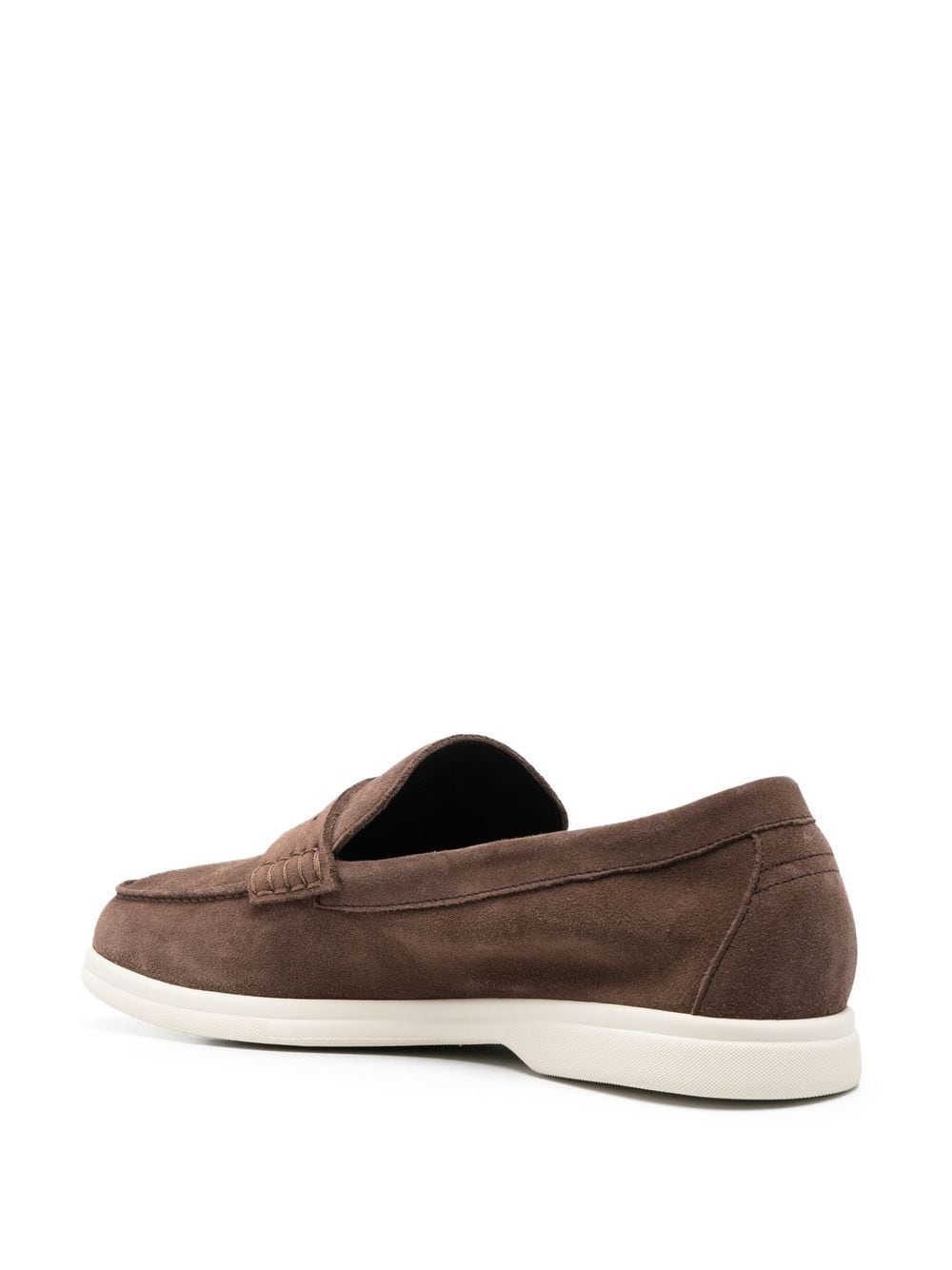 Shop Canali Suede Slip-on Loafers In Braun