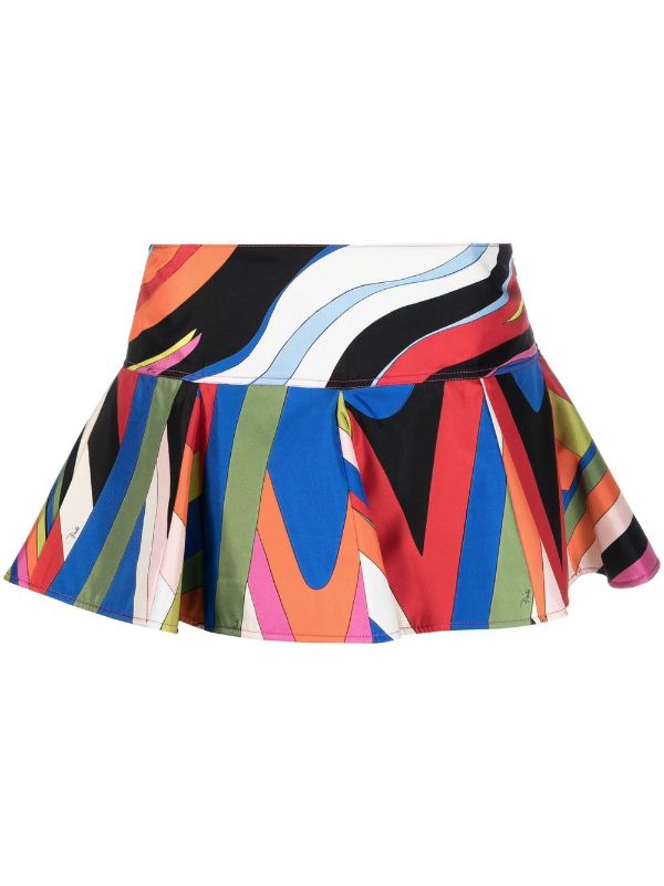 PUCCI geometric-print Pleated Mini Skirt - Farfetch