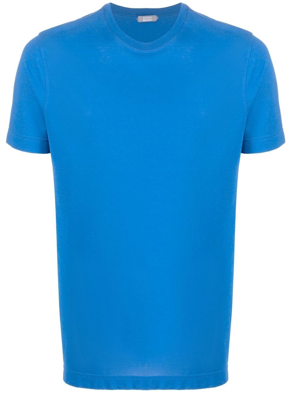 Shop Zanone Crew-neck Cotton T-shirt In Blau