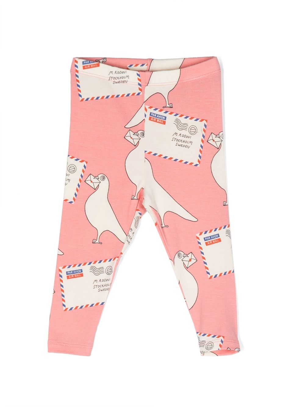 

Mini Rodini all-over pigeon-print leggings - Pink