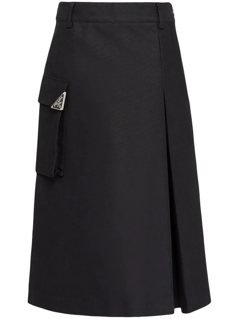 Image 1 of Prada triangle-logo midi cargo skirt