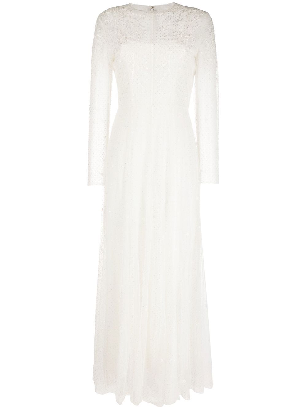 Philosophy Di Lorenzo Serafini Long-sleeve Tulle Dress In White