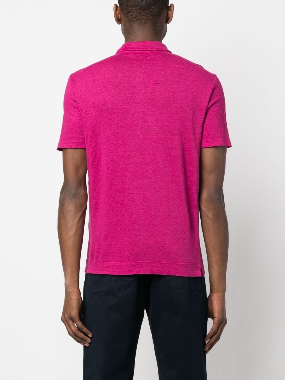 Shop Massimo Alba Slub-texture Linen Polo Shirt In Pink