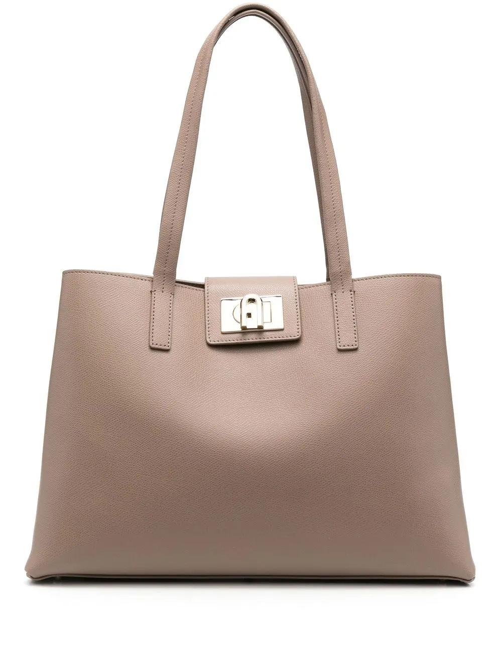 

Furla grained leather tote bag - Neutrals