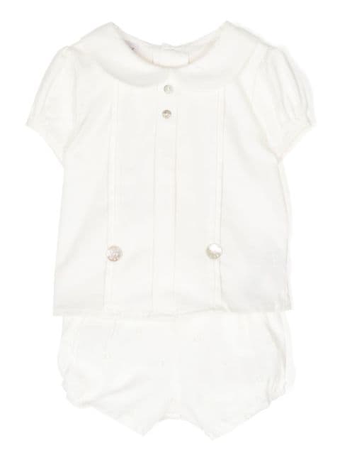 Paz Rodriguez puffed-sleeves cotton babygrow