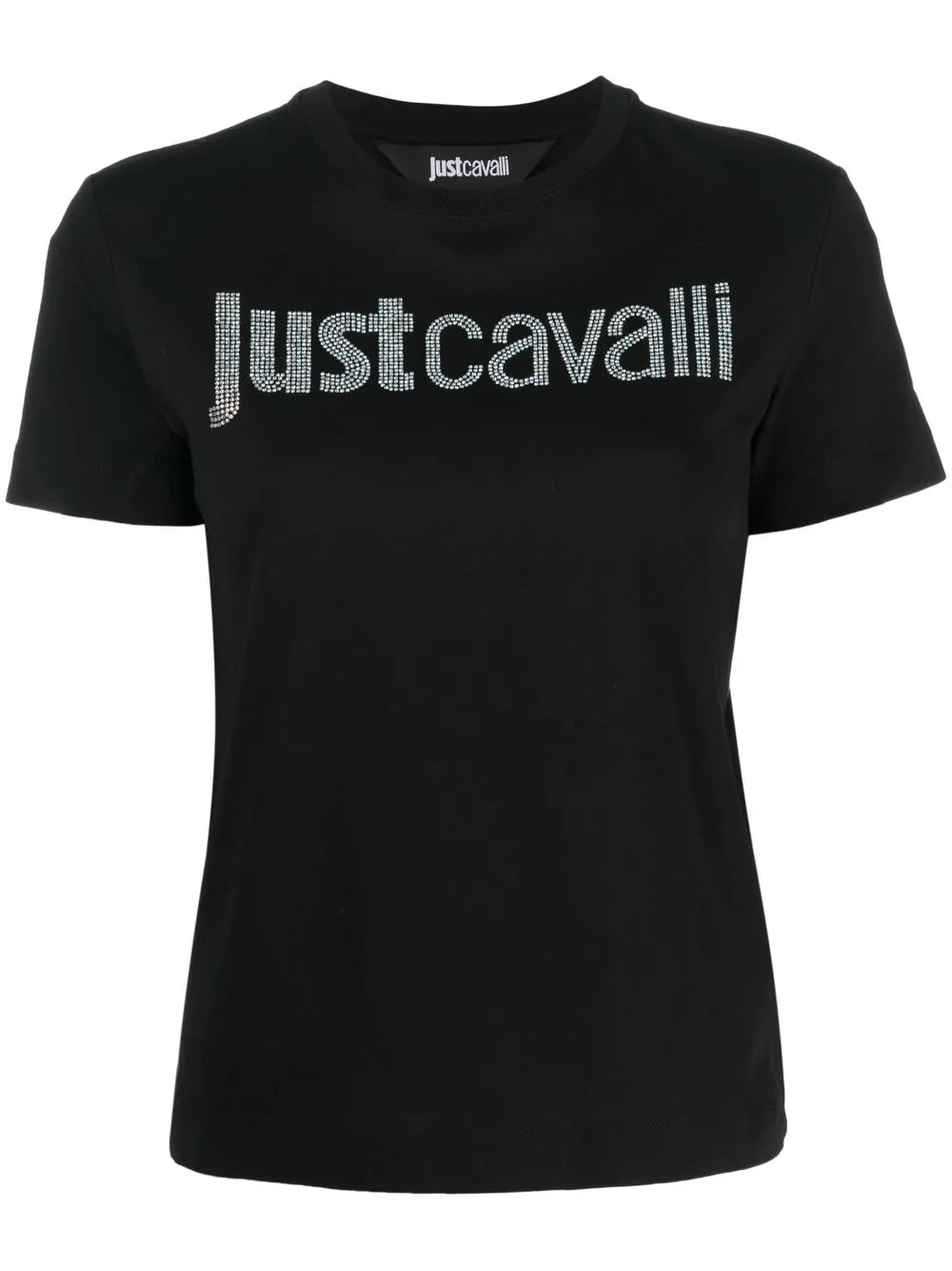 Just Cavalli Embellished-logo Cotton T-shirt In Schwarz