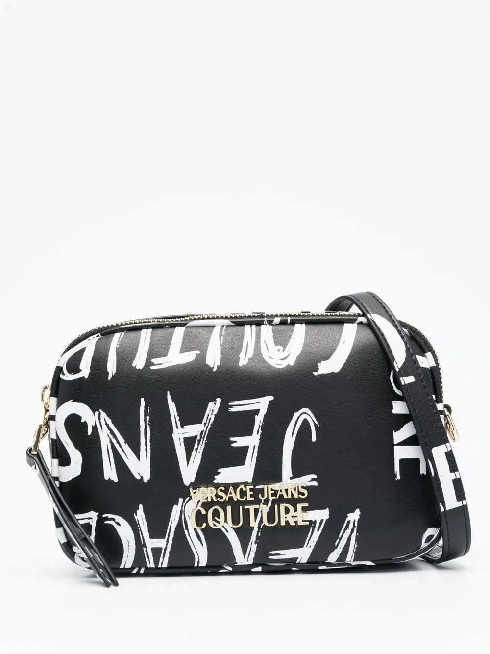 Versace Jeans Couture Logo Print Crossbody Bag In Schwarz
