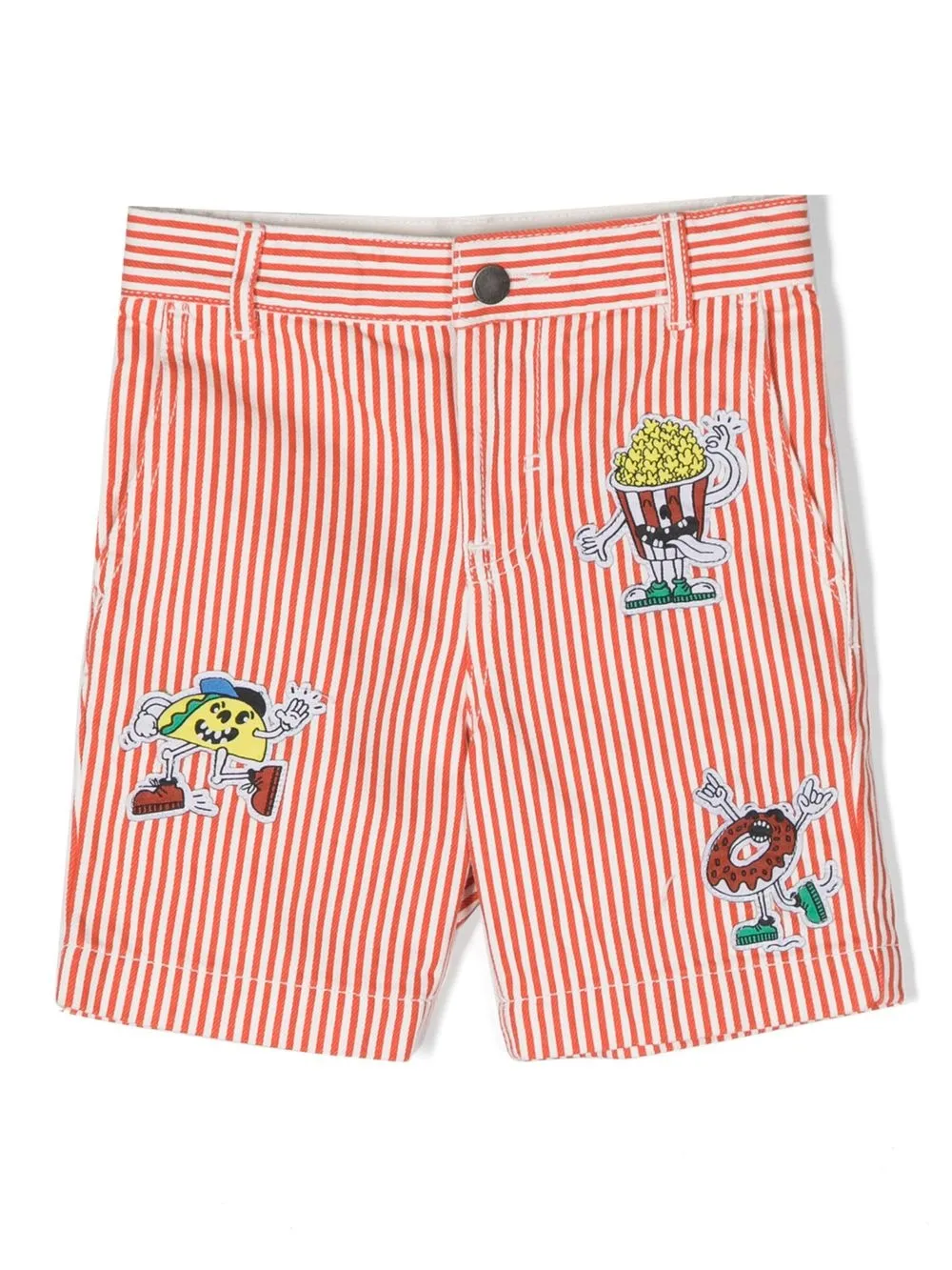 Stella Mccartney Kids' Patch-detail Striped Shorts In Red