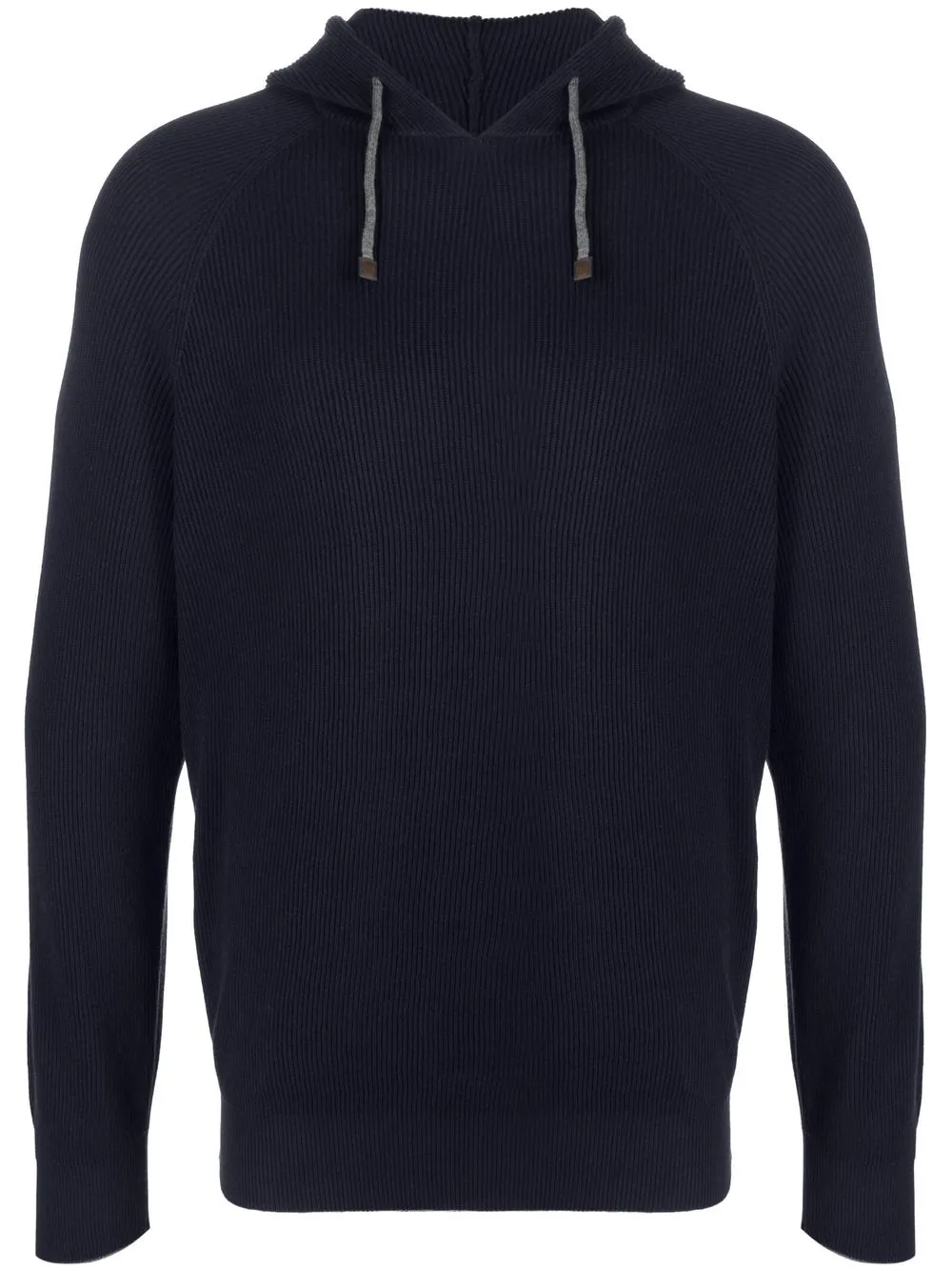 

Brunello Cucinelli cotton ribbed hoodie - Blue