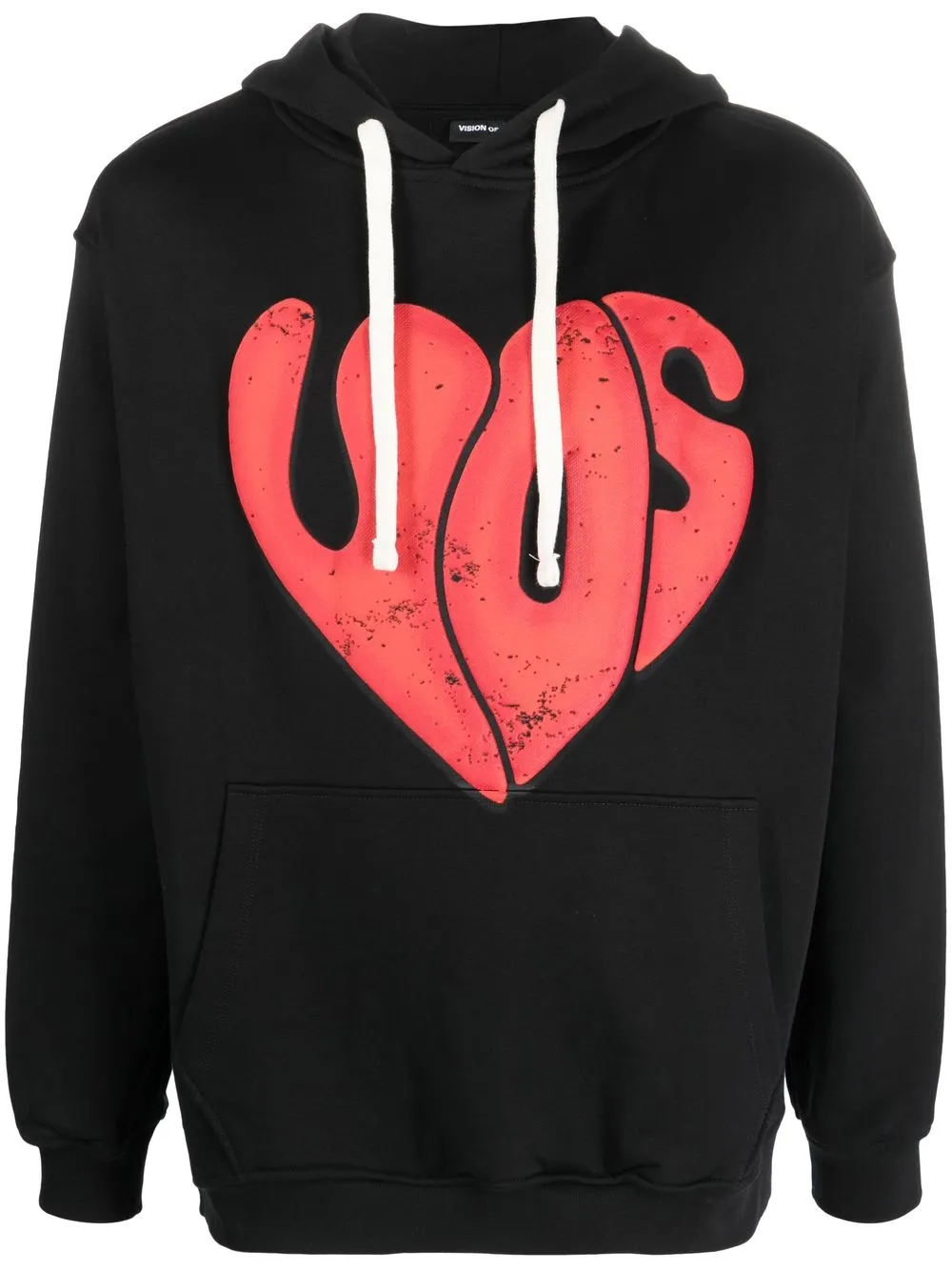 

Vision Of Super heart-print cotton hoodie - Black