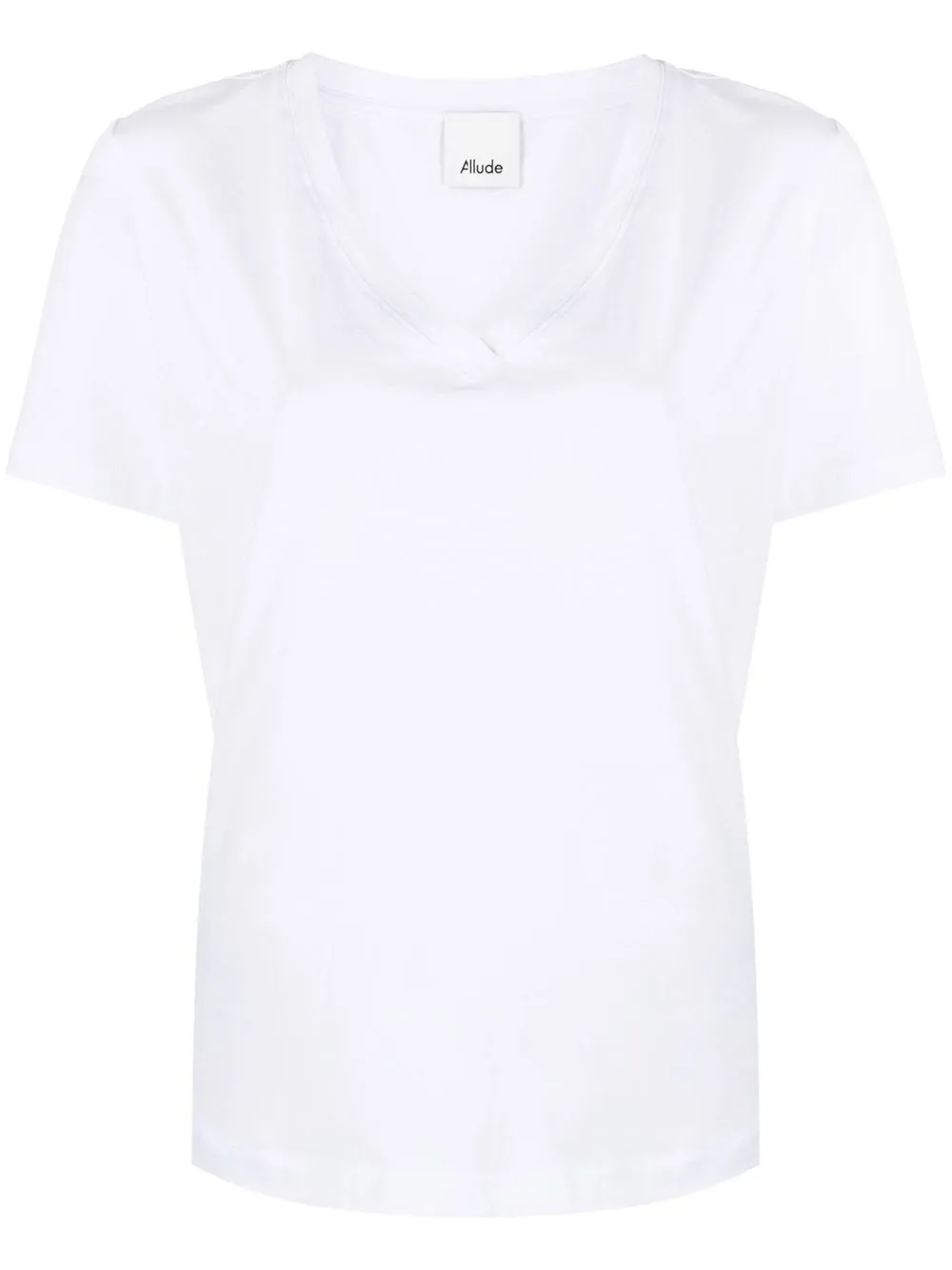 Allude V-neck Cotton T-shirt In White