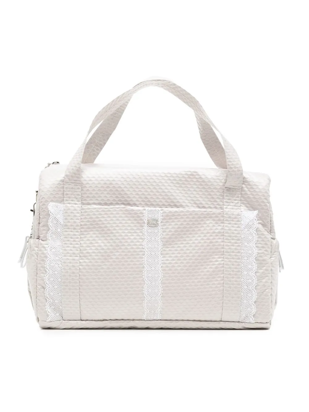 Paz Rodriguez Textured Lace-trim Changing Bag In White