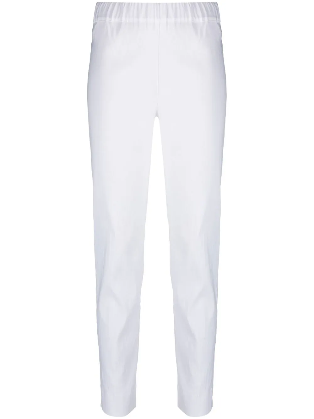 

D.Exterior elasticated-waist slim-cut trousers - White