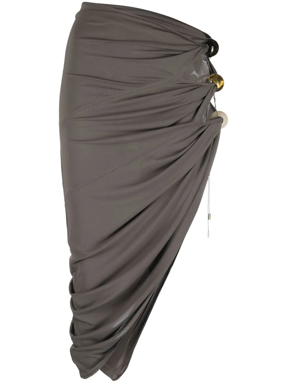 Jacquemus La Perola Cut-out Asymmetrical Skirt In Grau