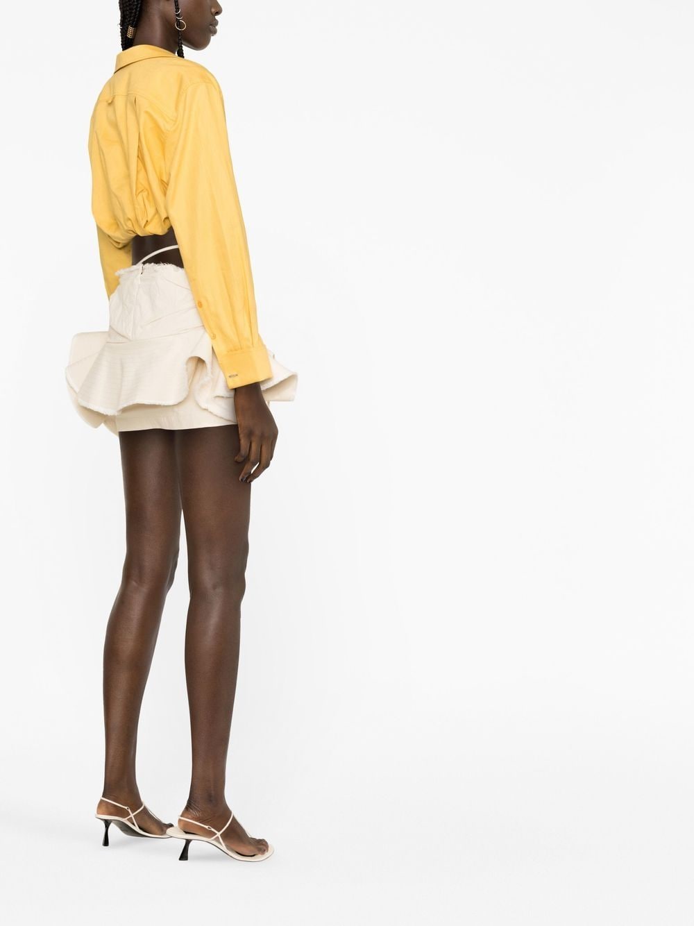 Shop Jacquemus Le Papier Bolero Shirt In Gelb