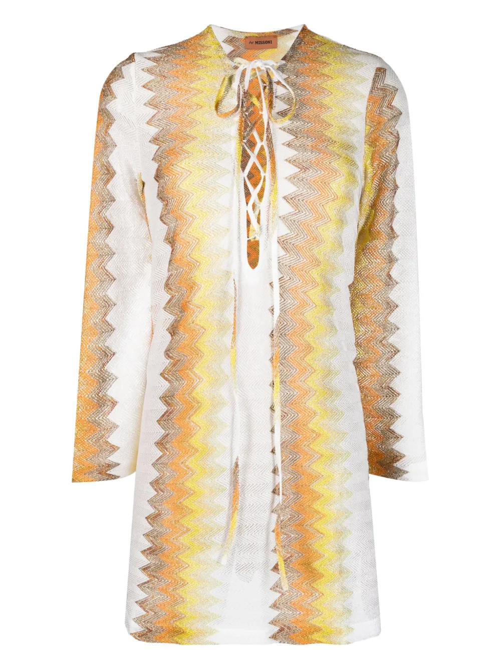 Missoni Zigzag Woven Kaftan Minidress Farfetch