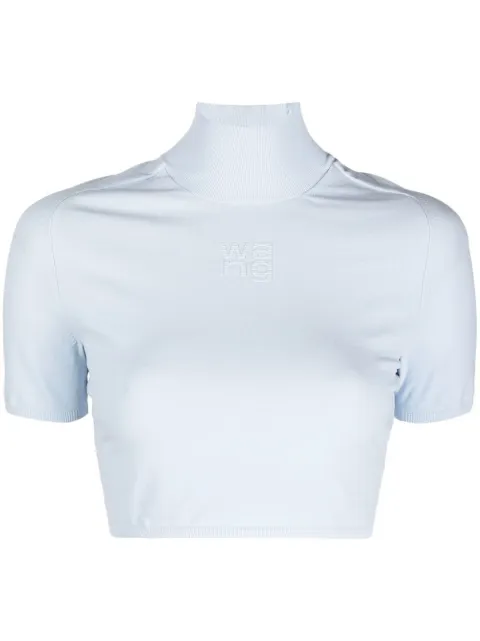 Alexander Wang high neck embroidered logo top