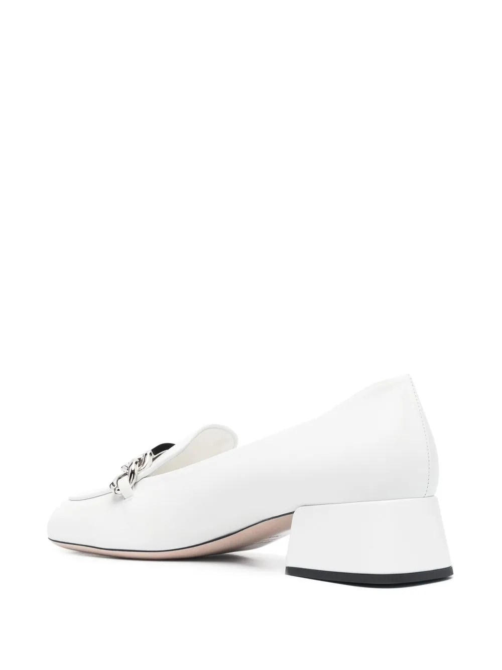 Miu logo-plaque leather loafers White