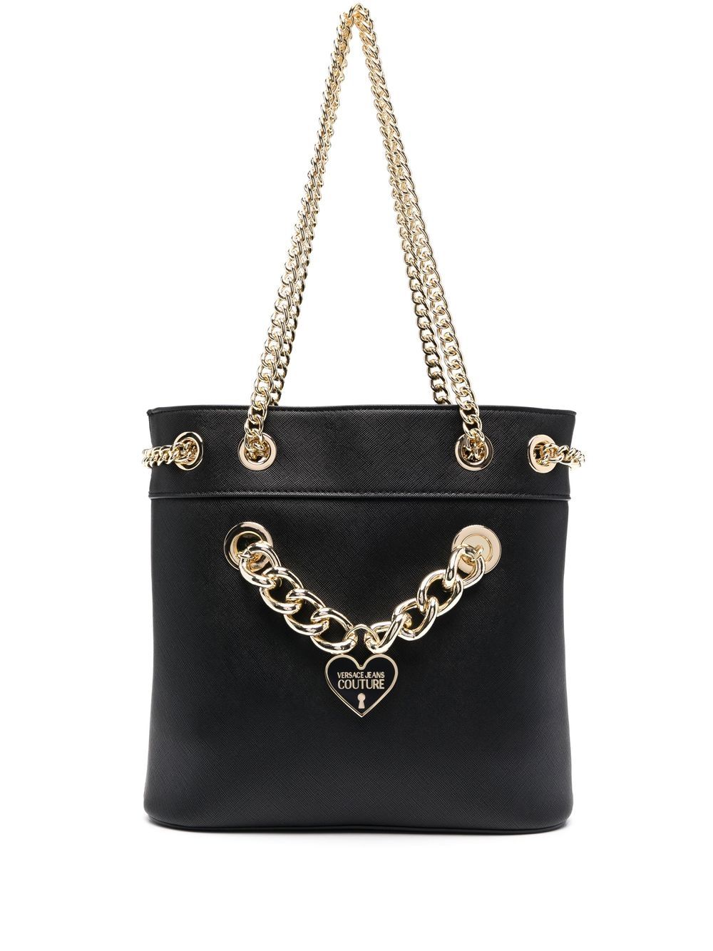 Versace Women's 100% Textured Leather V-Logo Tote Handbag Shoulder Bag
