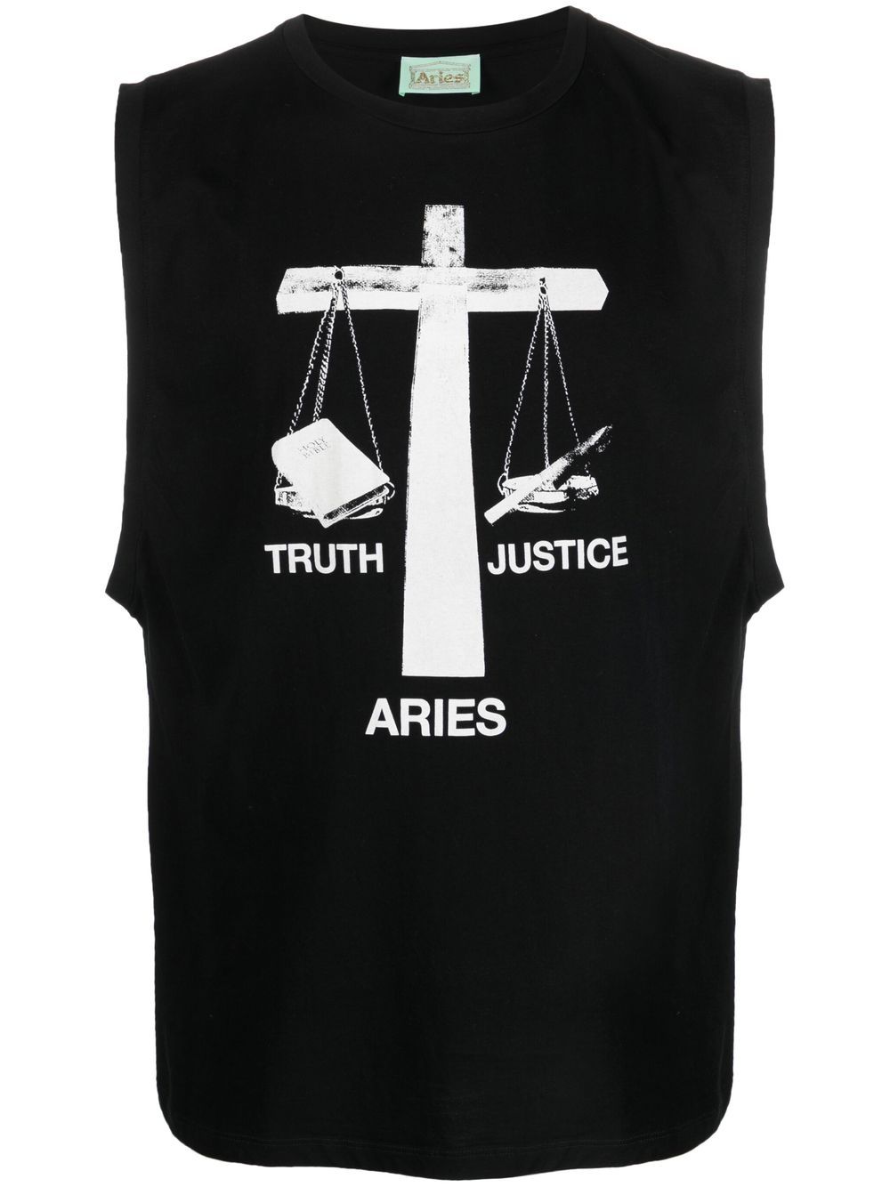 

Aries graphic-print sleeveless tank top - Black