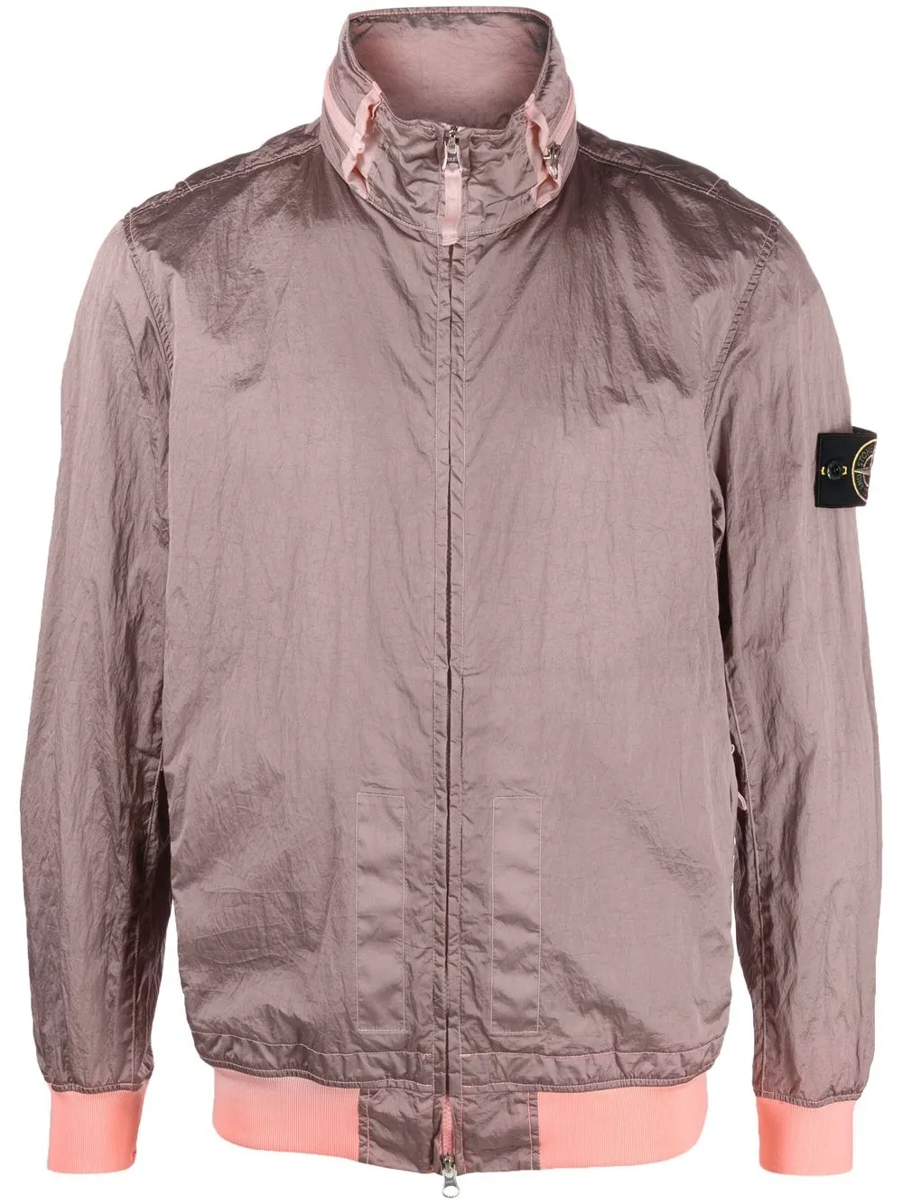 

Stone Island metallic-effect zip-up jacket - Pink