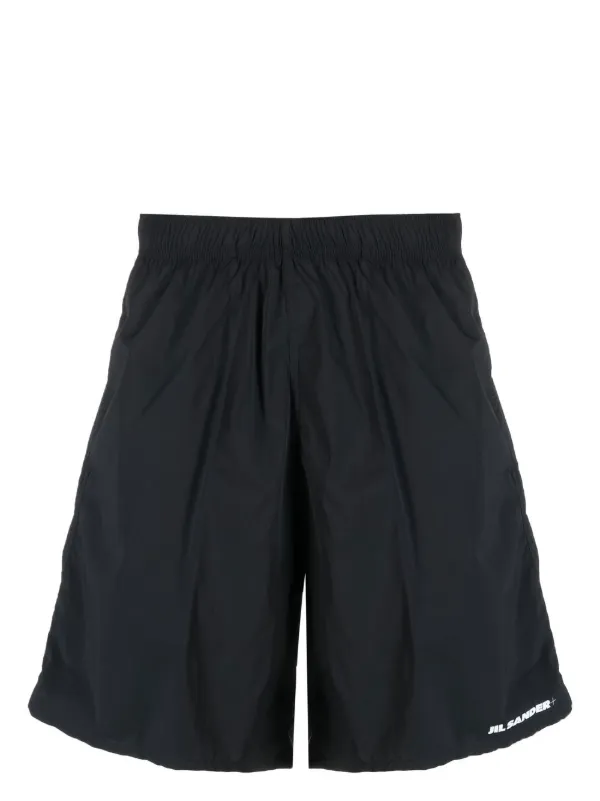 Jil Sander Embroidered-logo Swim Shorts in Black