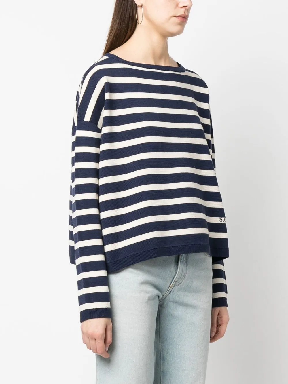SEMICOUTURE BRETON 条纹棉毛衣