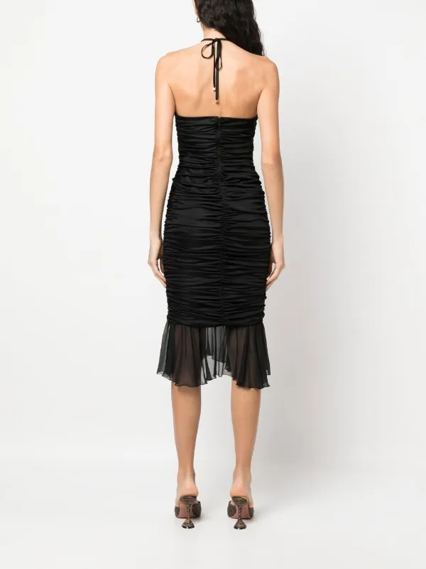 open lace back dress 21SIX Dorothea Mint Silk Pleated Dress