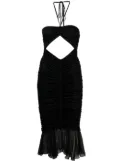 Blumarine cut-out pleated midi dress - Black