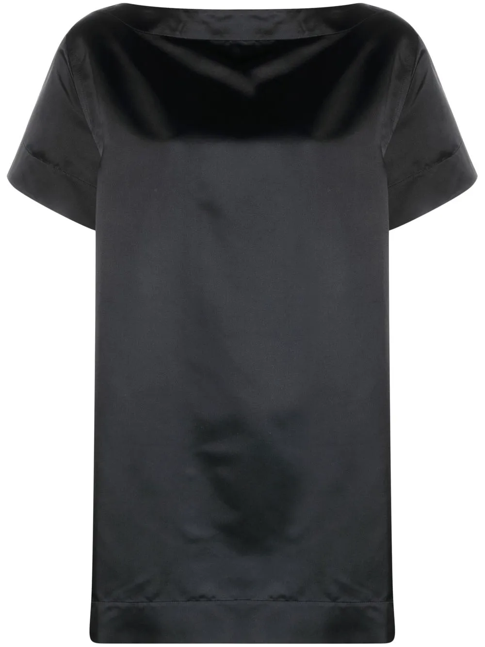 

SA SU PHI boat-neck short-sleeved silk top - Black