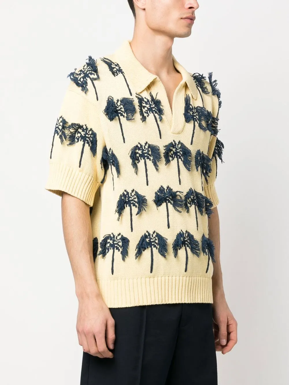 Shop Jil Sander Palm-tree Polo Shirts In Gelb