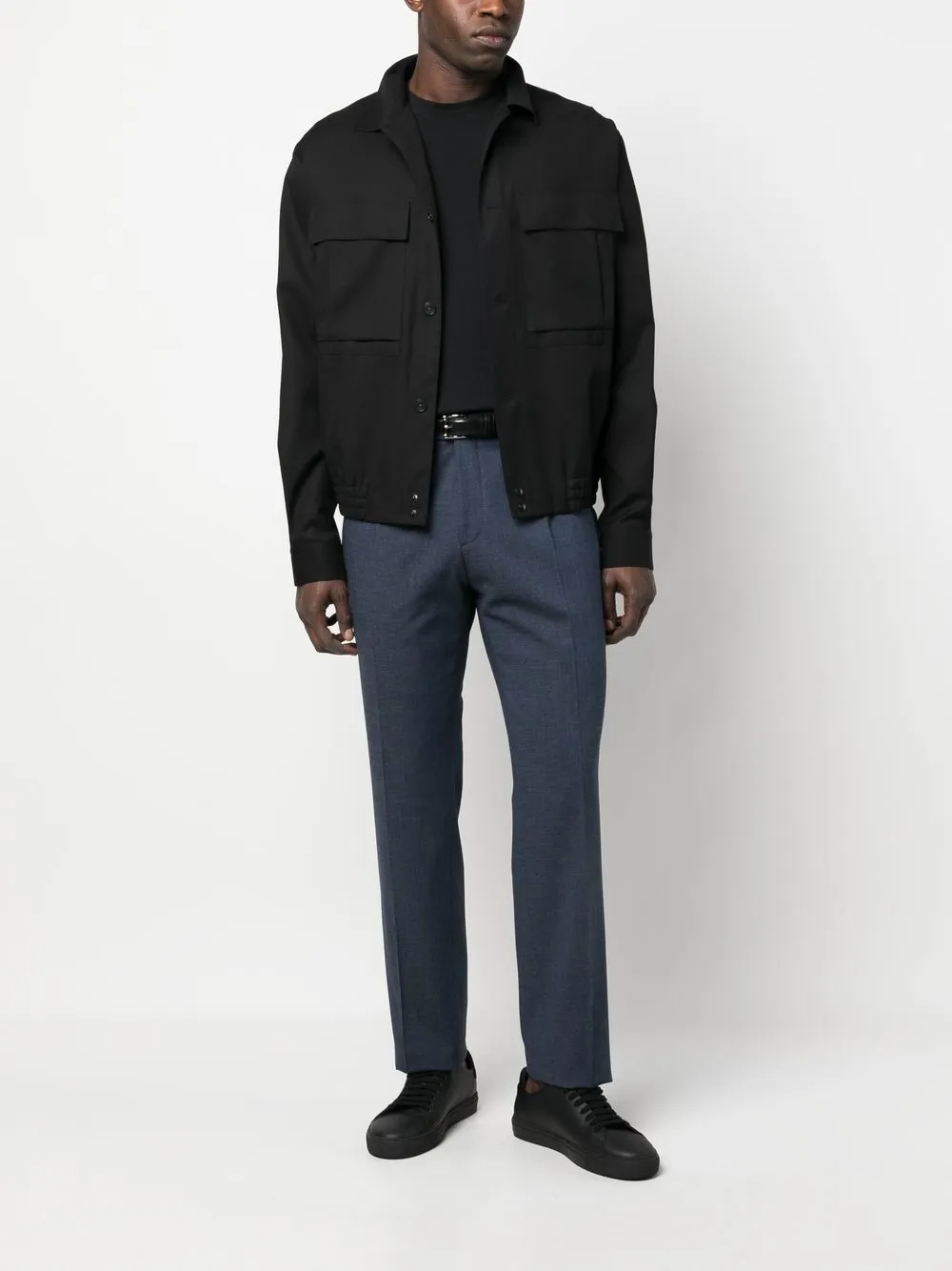 BOSS Pantalon met geborduurd logo - Blauw