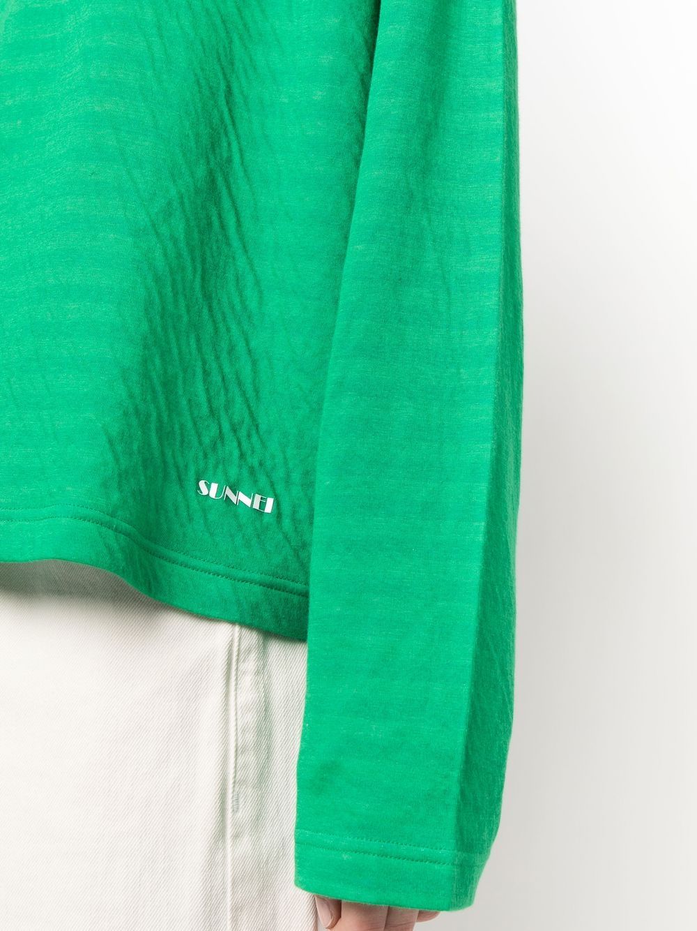 Shop Sunnei Long-sleeves Cotton Sweatshirt In Green