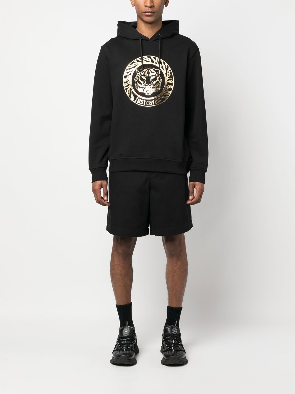 Just Cavalli Hoodie met logoprint - Zwart