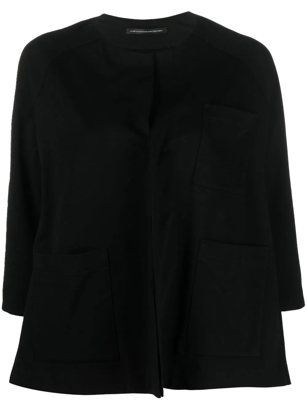 

Y's three-quarter cotton blazer - Black