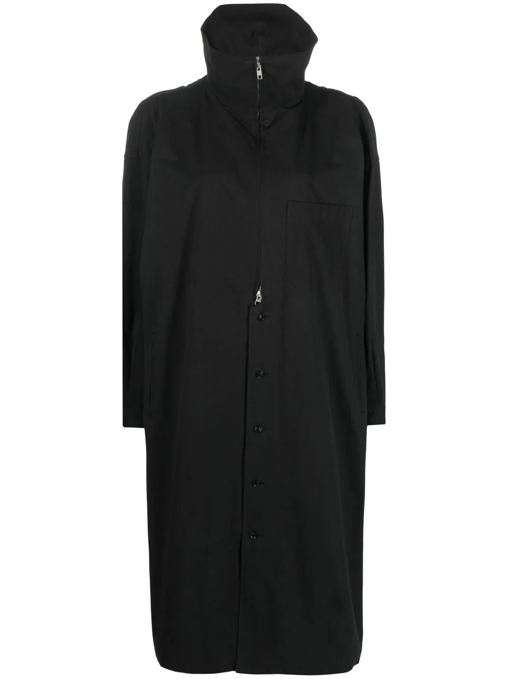 

Y's spread-collar trench coat - Black