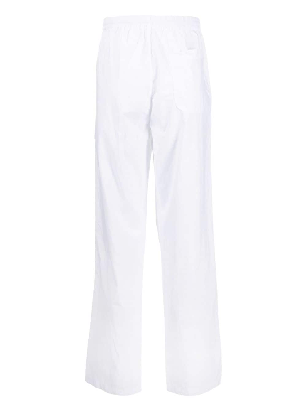Shop Aspesi Elasticated-waist Flared Trousers In Weiss