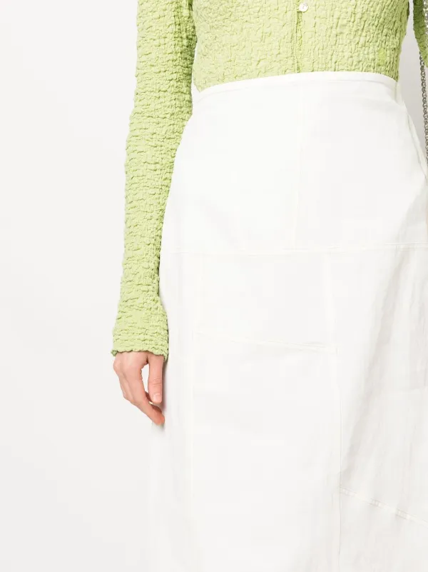 Jil Sander パネル フレアスカート | ホワイト | FARFETCH JP