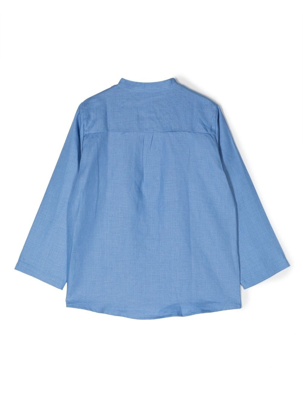 Shop Mariella Ferrari Linen Long Sleeves Shirt In Blue