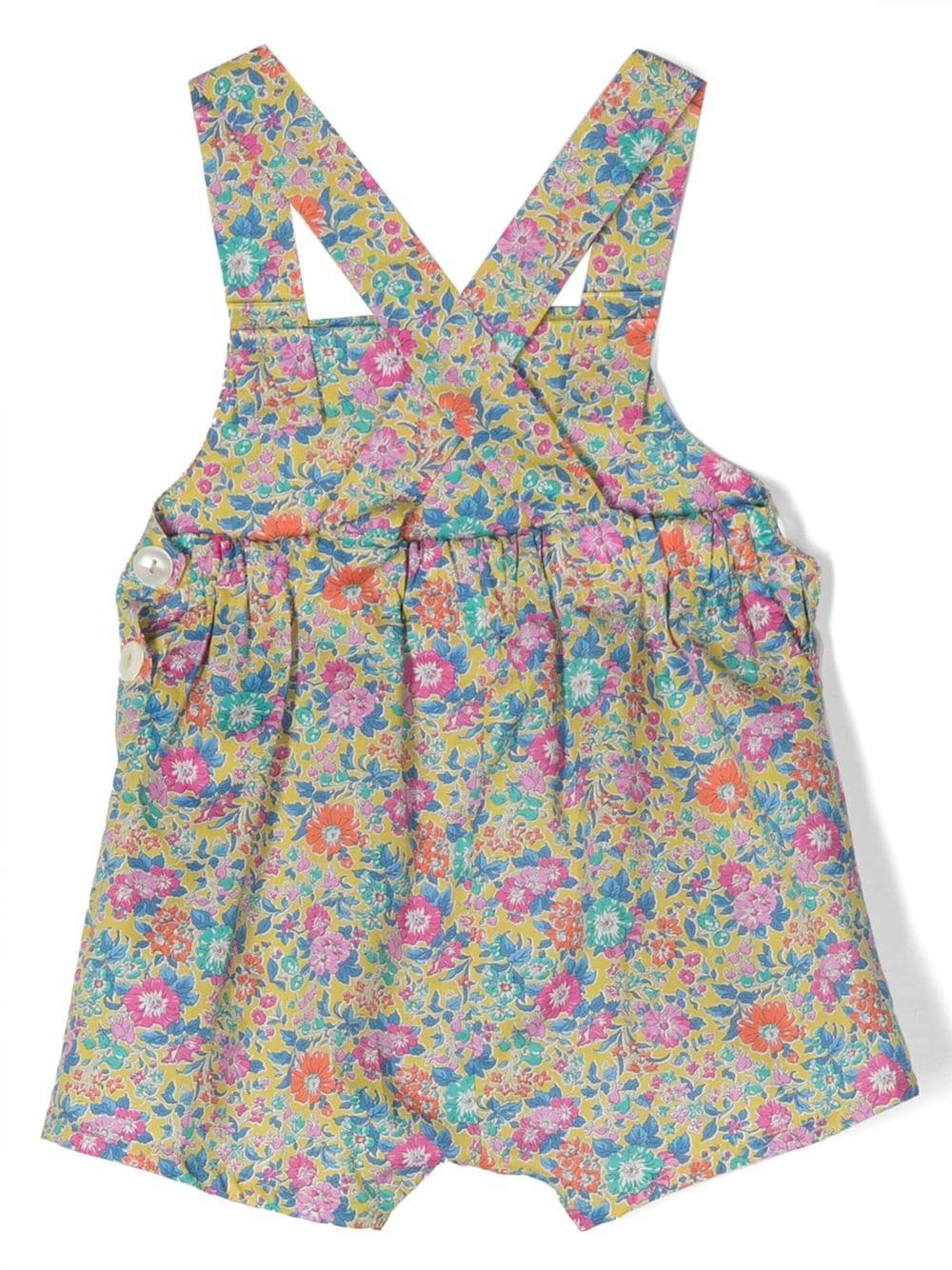 Shop Mariella Ferrari Flower-print Dungarees In Yellow