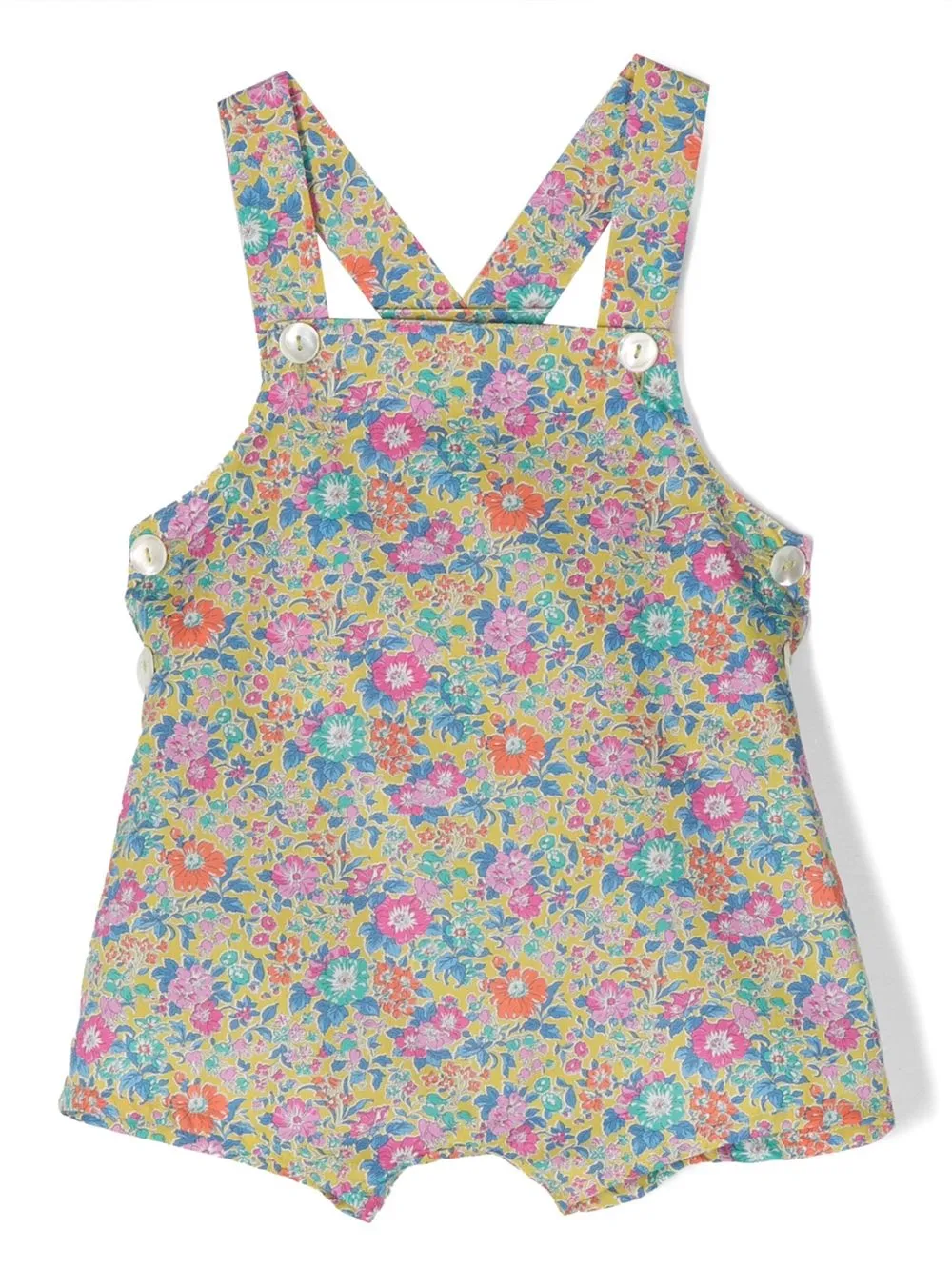 Mariella Ferrari Kids' Flower-print Salopettes In Yellow